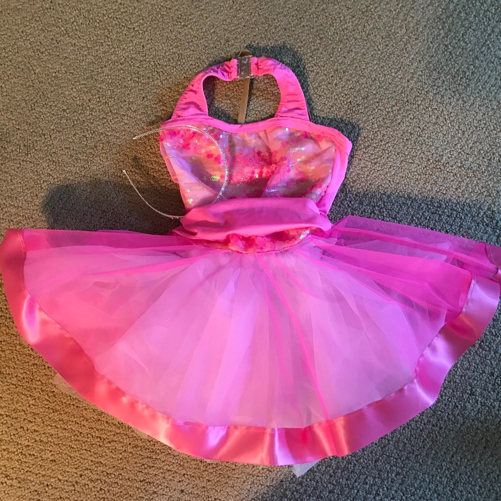 Pink Sequin & Chiffon Dance Dress Costume - Dansco